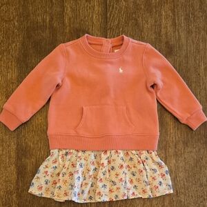 Ralph Lauren Baby Girls' Pink Sweatshirt Dress, Size 12 Months